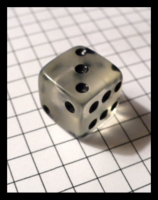 Dice : Dice - 6D - Clear with Black Pips